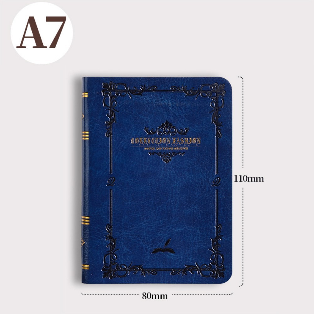 

A6 A7 Vintage Hot Gold Printed Notebook Compact Portable Pocket Hard Shell Pu Leather Note Book Diary Notepad School Supplies