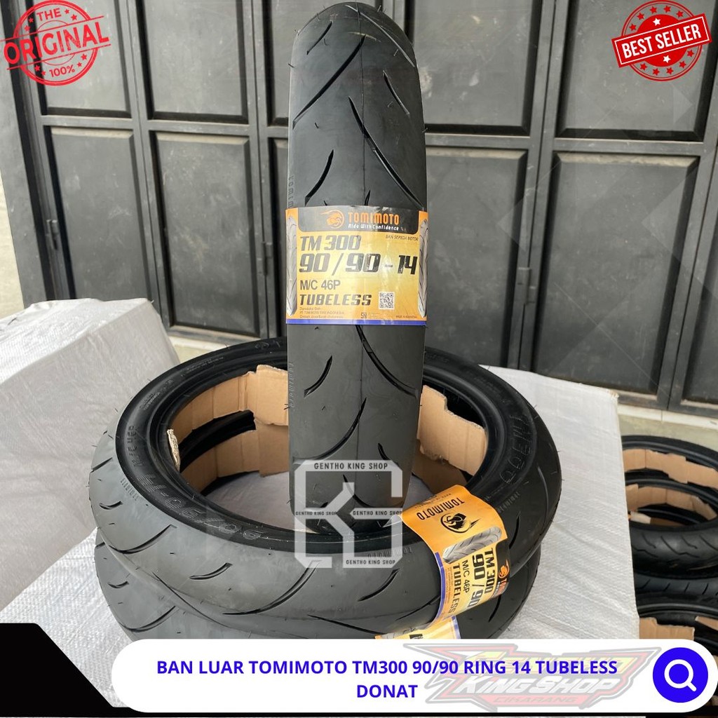 BAN LUAR TOMIMOTO TM300 90/90 RING 14 TUBELESS DONAT