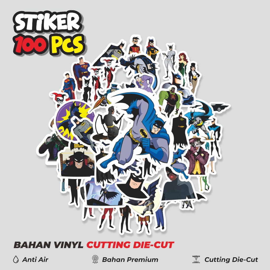 

Terbaru! 50 pcs Sticker Kartun Batman The Animated Series Sticker Dekorasi Lucu Kreatif untuk Notebook, Skateboard, HP