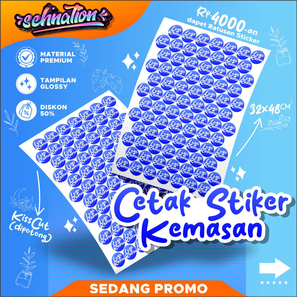 

Cetak Sticker Custom | Stiker Label Kemasan | Sticker Chromo A3