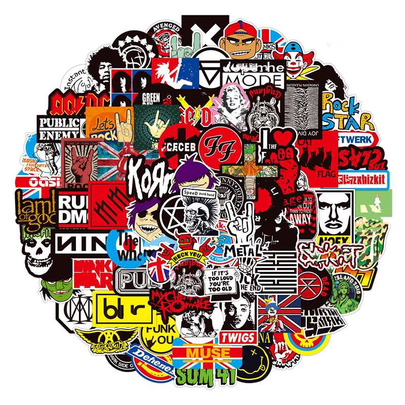 

10/50/100pcs Classic ROCK Stickers Graffiti Music Band Decals for Ipad Guitar Laptop Phone Motorcycle Skateboard Luggage Bottle