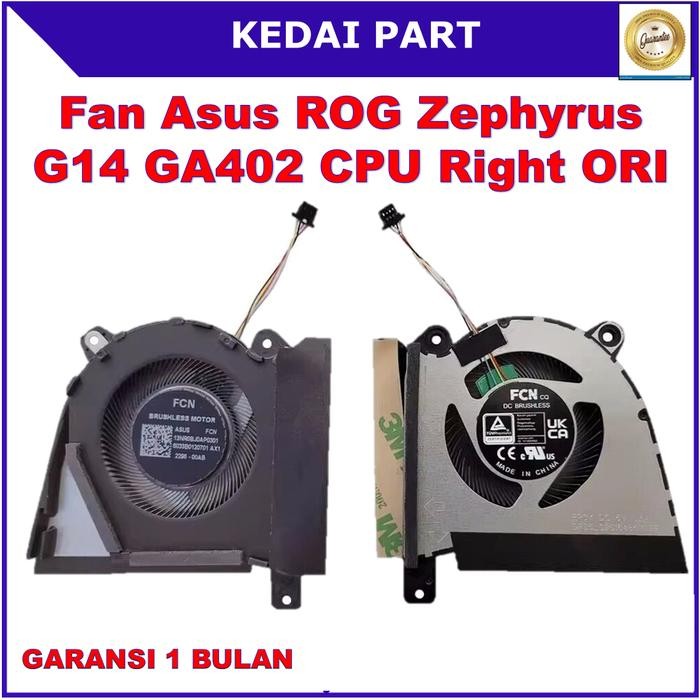 Kipas Fan Asus ROG Zephyrus G14 GA402 GA402R GA402RJ GA402RK 2022 CPU Kanan GPU Kiri ORI - CPU