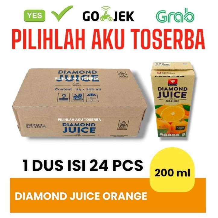 

DIAMOND JUICE ORANGE Jus Jeruk 200 ml - ( HARGA 1 DUS ISI 24 pcs )