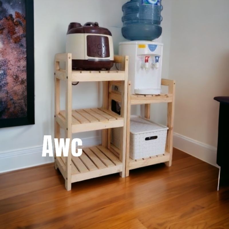 Rak Dispenser / Rak Rice Cooker / Rak Akuarium / Rak Kayu Susun 3 / Rak Kayu Susun 2 / Meja Dispense