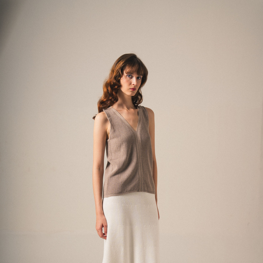 Noir Sur Blanc Murphy Tank Brown Mel