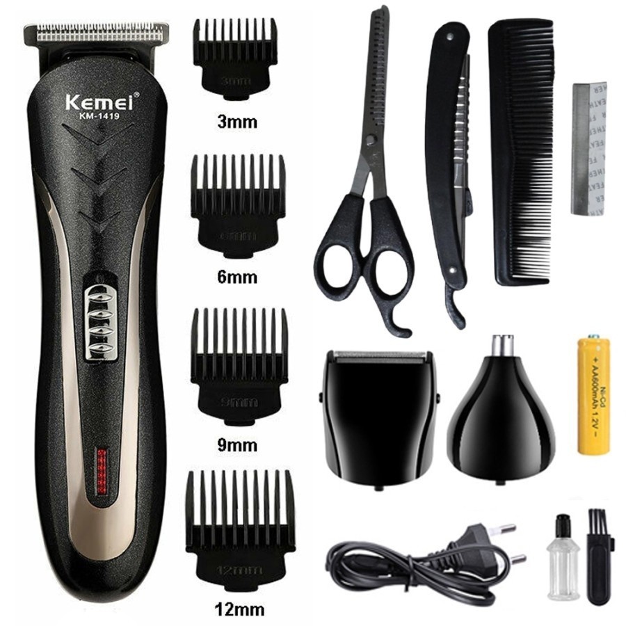 Alat Cukur Rambut Cas 3 In 1 Kemei KM 1407 / Hair Clipper Kemei / Mesin Cukur Rambut Kemei