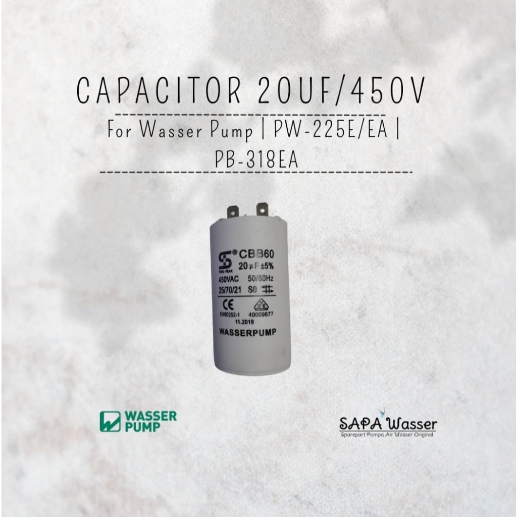 Capacitor 20Uf /450V For Pompa Wasser PW-225E/EA | PB-318EACO