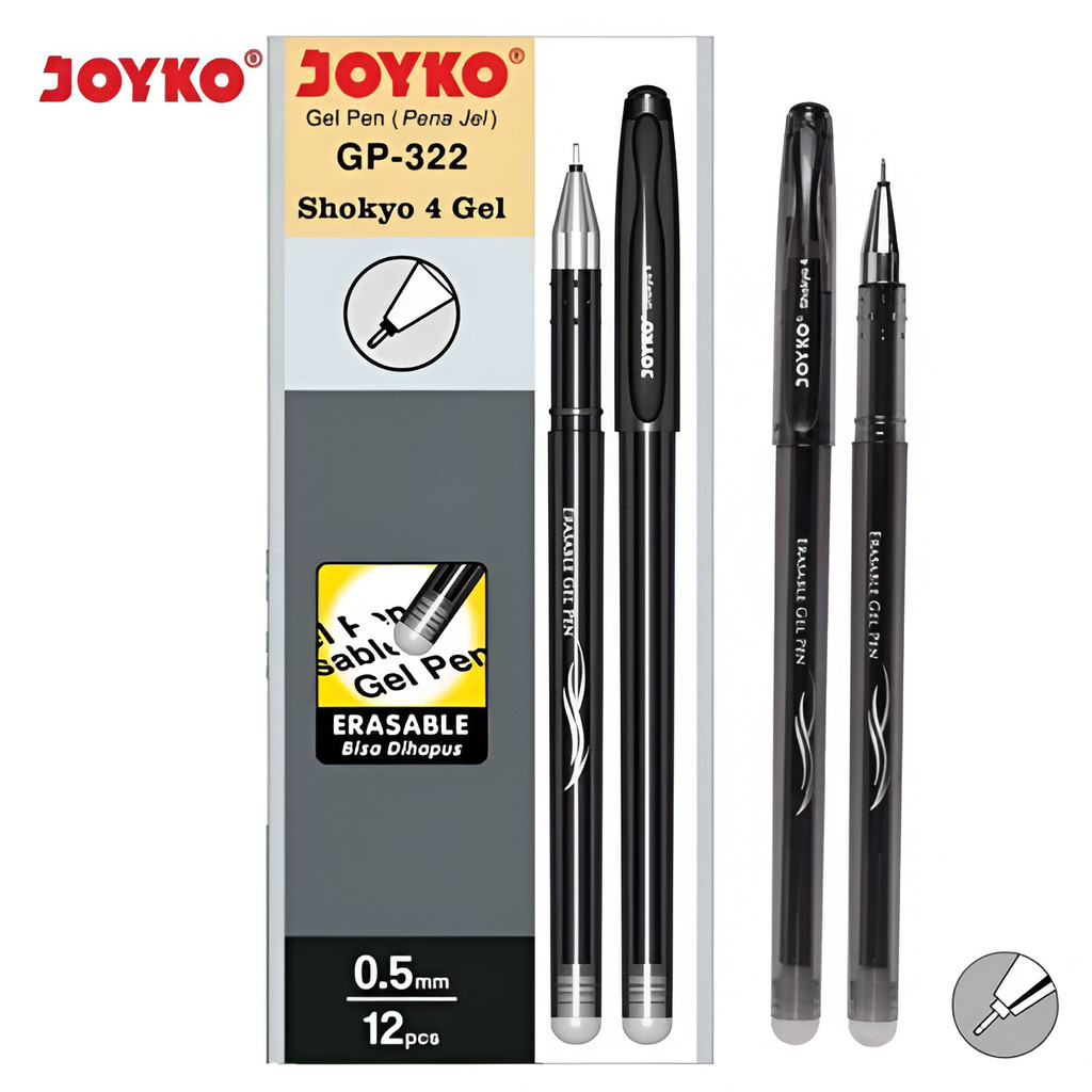 

Erasable Gel Pen Pulpen Bisa Dihapus Joyko GP-322 Shokyo 4 Gel 0.5 mm (1 pak / 12 pcs)