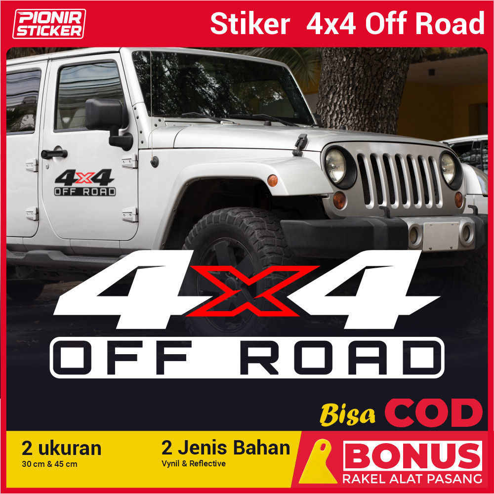 Stiker 4x4 Offroad cutting sticker Off Road Mobil Jeep Katana Jimmy Hilux