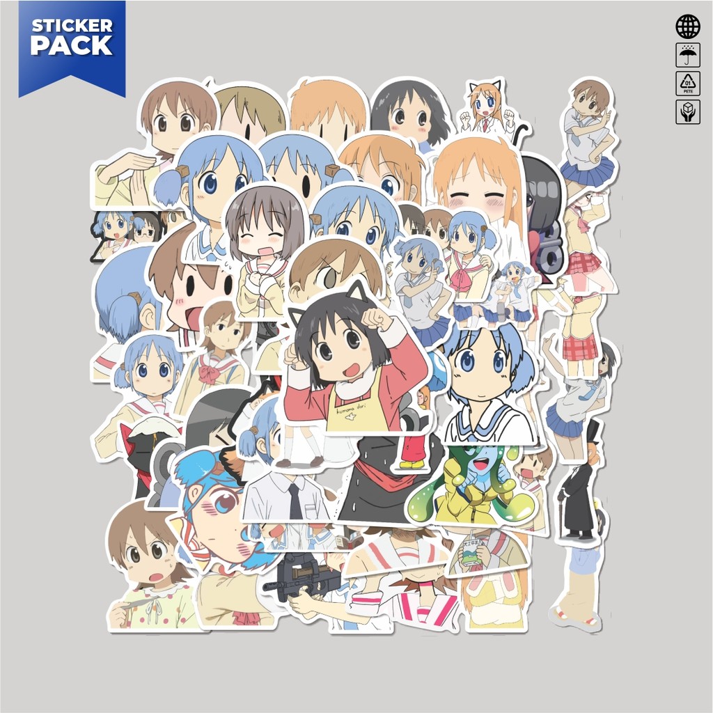 

[100PCS]Stiker Pack Stiker Anime Nichijou Sticker Aesthetic Vinyl Anti Air Dekorasi Sticker Laptop Buku Journal Koper Helm Casing HP Gitar Helm Skateboard