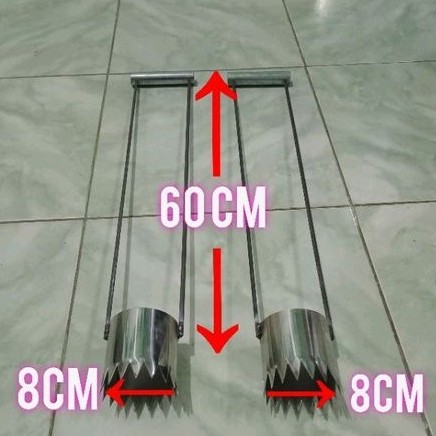 Plong Mulsa Alat Pelubang Plastik Mulsa Uk Lubang 8cm Panjang Gagang -+ 60 Cm