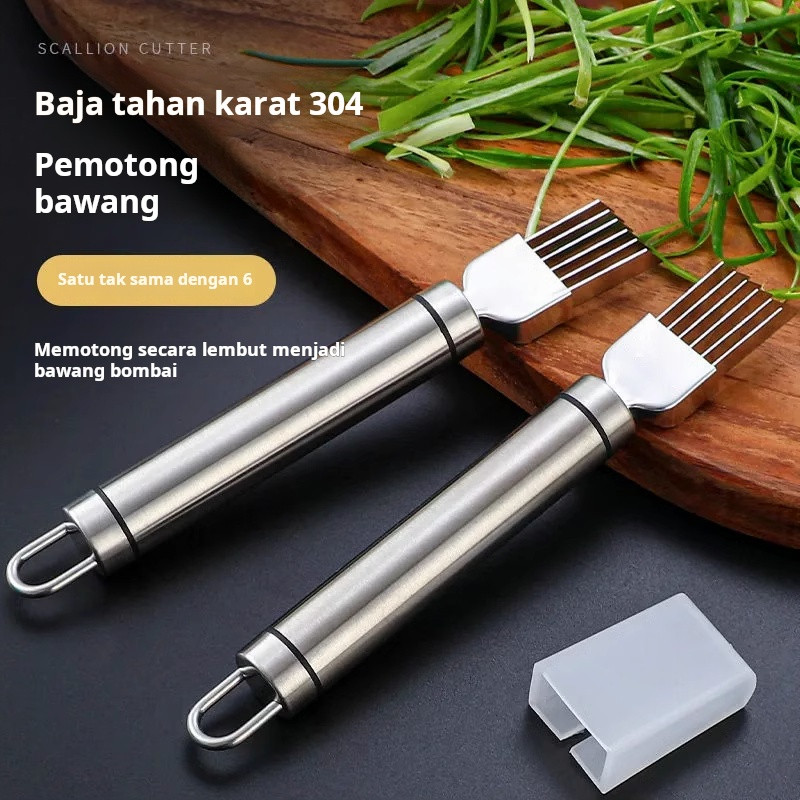 BESTPROMO Pisau pengiris daun bawang stainless steel, pisau pengiris, pengiris daun bawang, pemotong