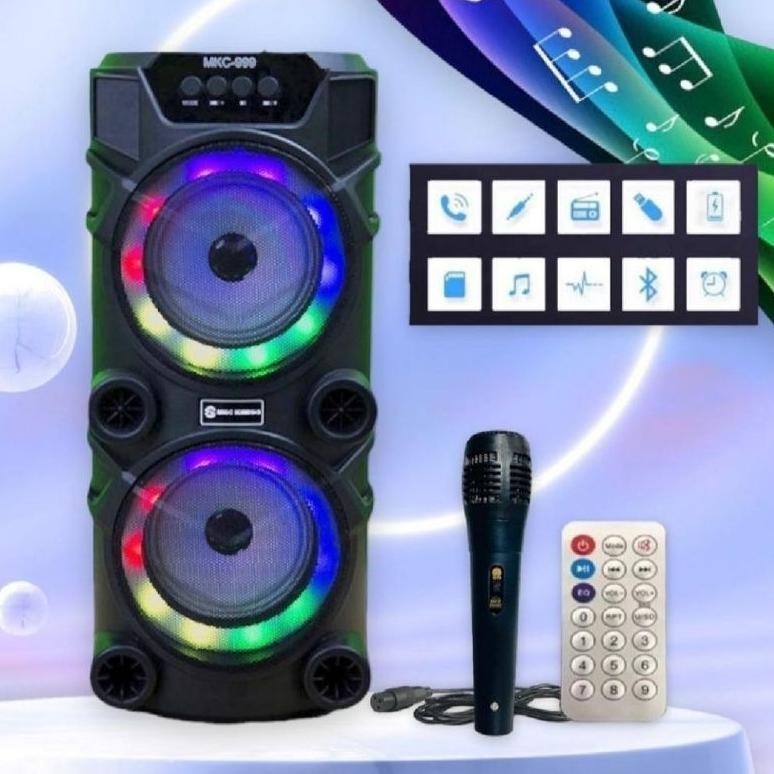 Audio Bluetooth Speaker Bass MKC - Kimiso QS 999 Portable Speaker with Party Light MKC Kimiso - 999