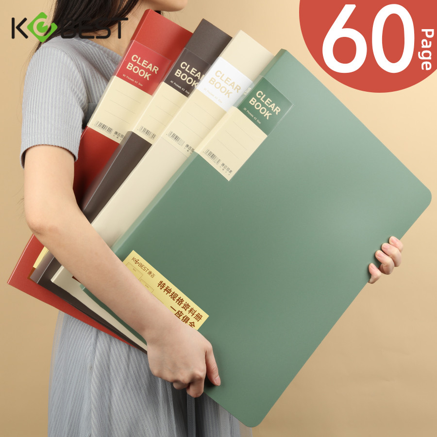 

Thickened Light Retro Color A3 Document Folder Multi-color Matte Office Student 8K Large Portfolio Sketch Folder for Drawings