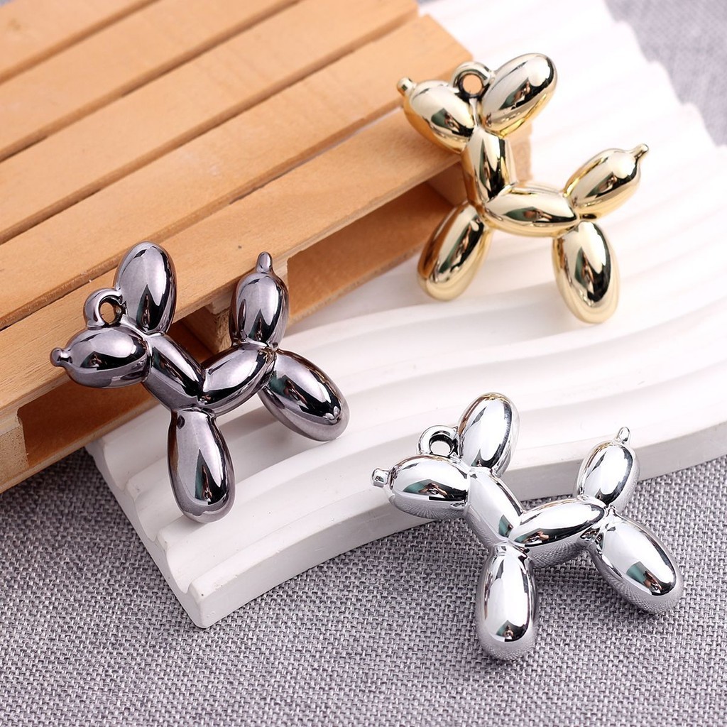 3pcs Manik Mote Charm Mote Anjing Poodle Silver Gold Aksesoris DIY Gantungan Liontin Pendant Kalung