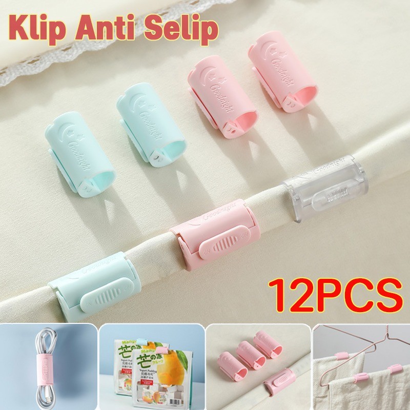 12pcs Penjepit Sprei Anti Geser / Anti Slip Penjepit Sprei Ranjang Bungkus / Penjepit Sprei Kasur An