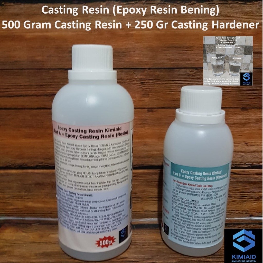 Epoxy Resin Bening - 750 Gr - Casting Resin - Resin Bening - Carbon Fiber - Resin Meja Kayu - LV