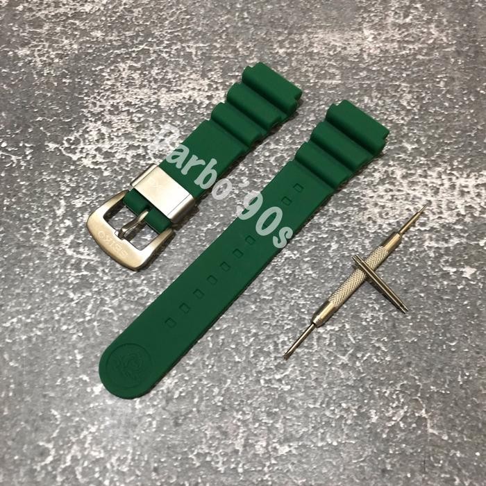 Strap Tali Jam Tangan Karet Silicone Rubber SEIKO Prospex Blue Navy - Hijau