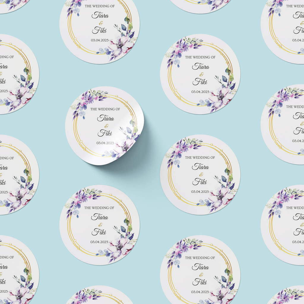 

[ISI 125pcs] Aneka Sticker Souvenir Bulat Stiker Wedding Pernikahan Lingkaran WB25