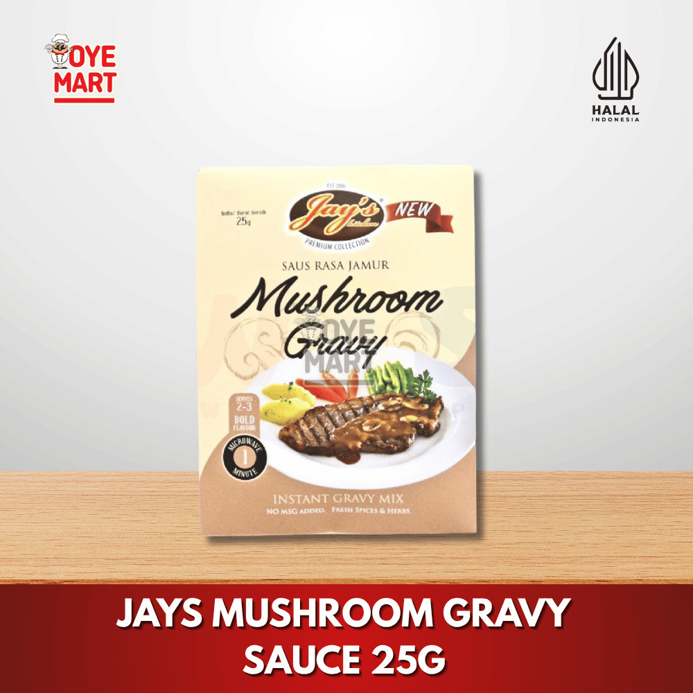 

JAYS MUSHROOM GRAVY SAUCE 25G / BUMBU STEAK JAMUR 25G