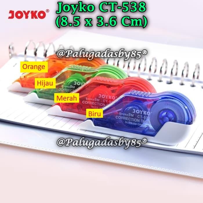 

(1 Biji) Correction Tape JOYKO CT-538 (8M*5mm) / Correction Tape Pita Koreksi Joyko CT-538 (1 Biji)