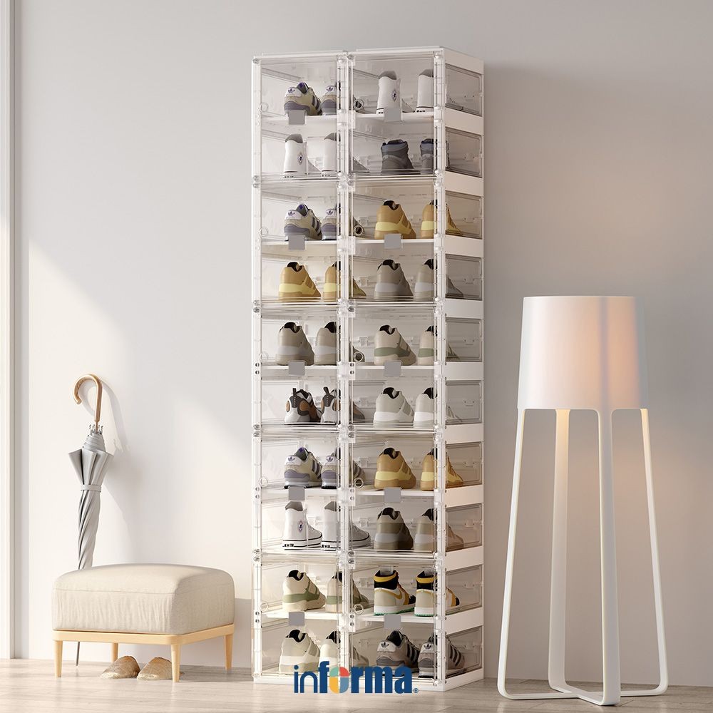 Informa Brooklyn Rak Sepatu - Putih Shoe Rack Lemari Sepatu Kotak Sepatu Tempat Sepatu