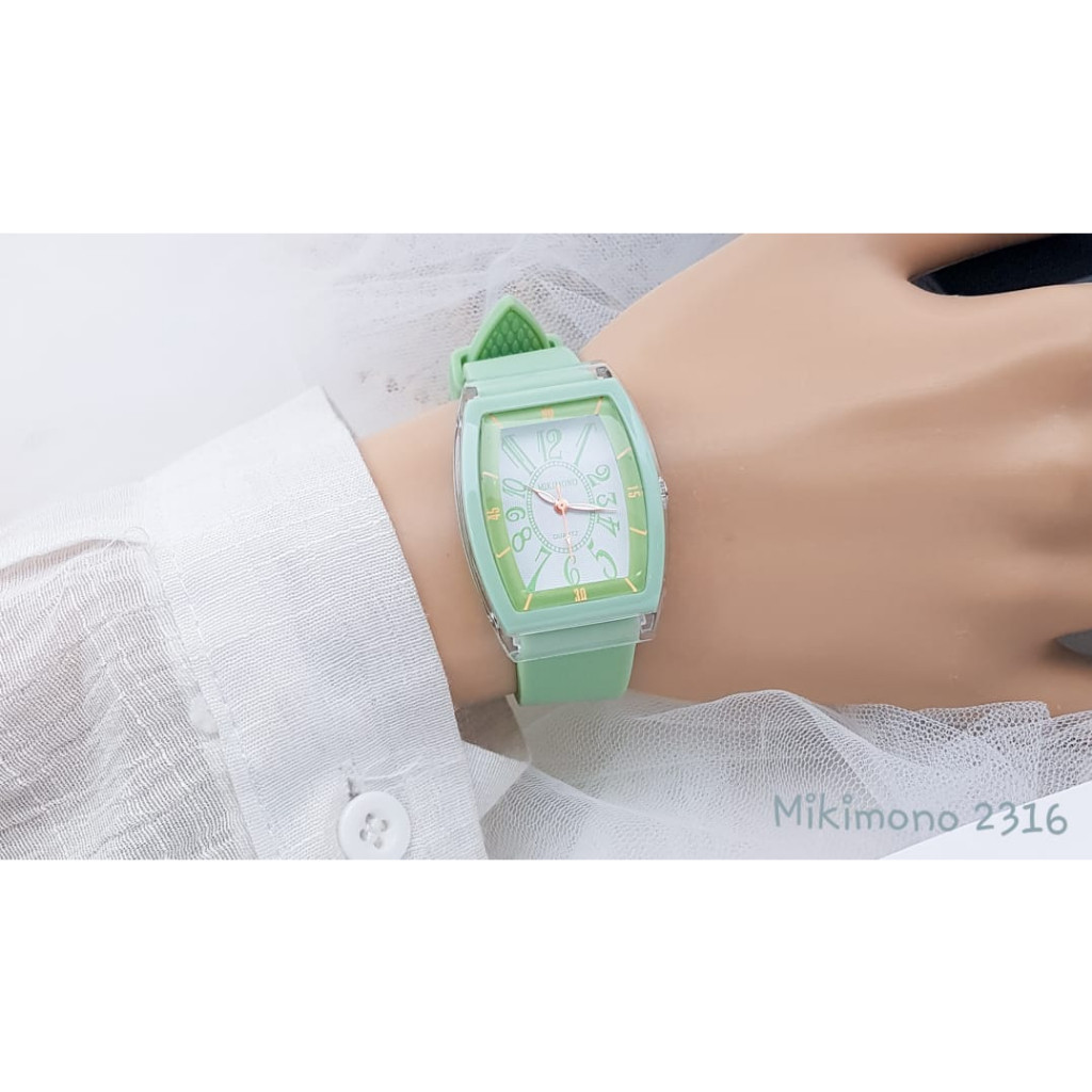 (Promo) JAM TANGAN WANITA MIKIMONO 2316 RUBBER KARET ANALOG QUARTZ FREE BOX