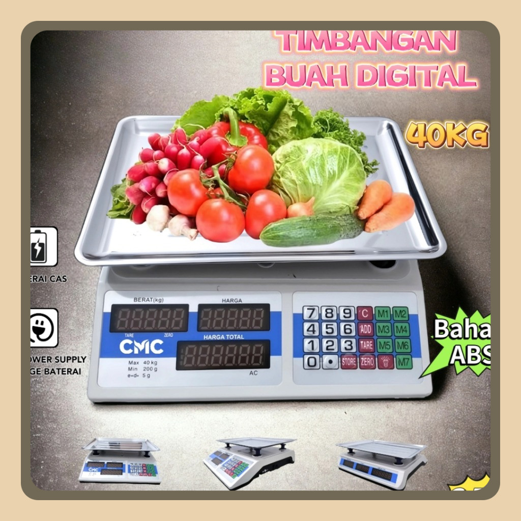 CMC[COD]Timbangan Buah Digital 40kg Digital Computing Scale 40Kg Double Display/C-586