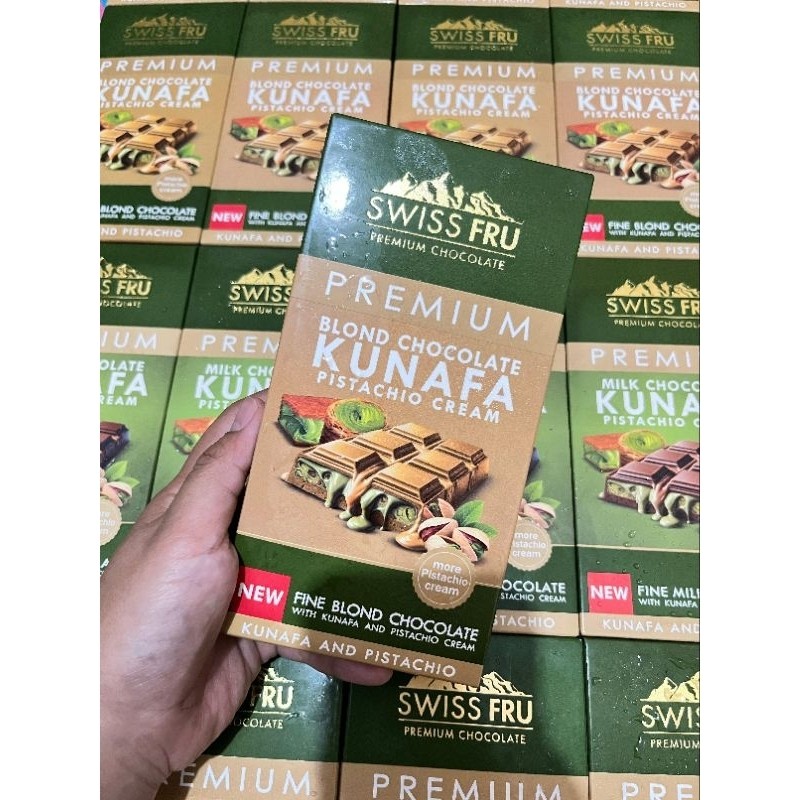

[Ready Siap Kirim] Coklat Dubai Milk kunafa pistachio Swiss Fruu HALAL Premium Chocolate Swiss Fruu Milk pistachio Chocolate Dubai Pistachio