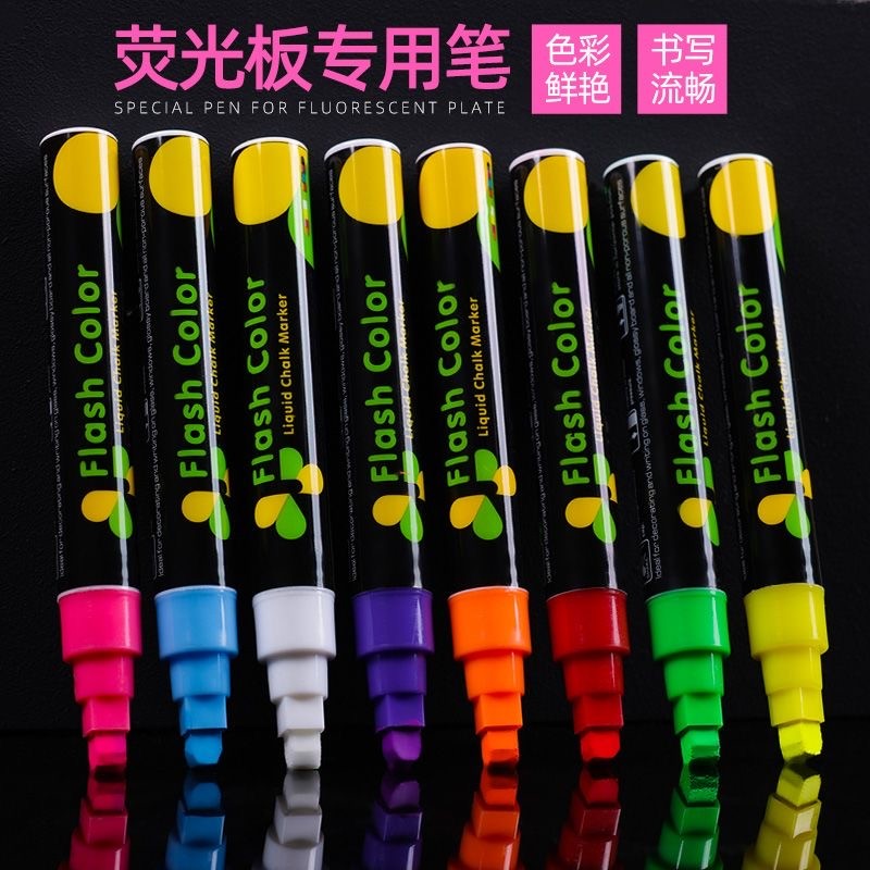 

8 Color LED Highlighter Fluorescent Marker Pens Erasable Chalk Stationery for LED Writing Board Painting Graffit White Red