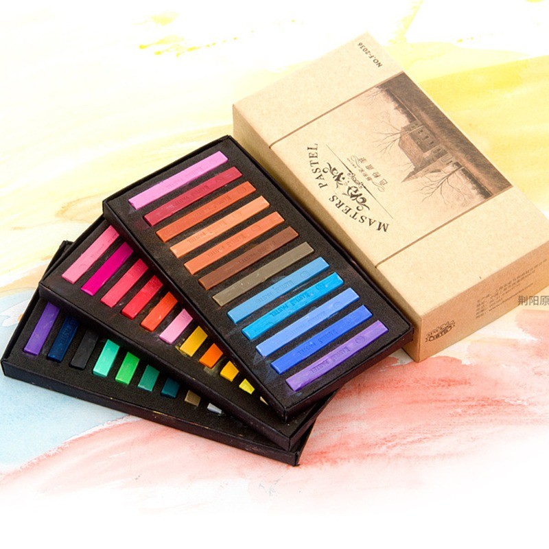 

Artist Chalk Stick Set 12/24/36/48 Color Soft Dry Pastel Professional Coloring Pen Crayon Brush Beginner Art Painting Stationery