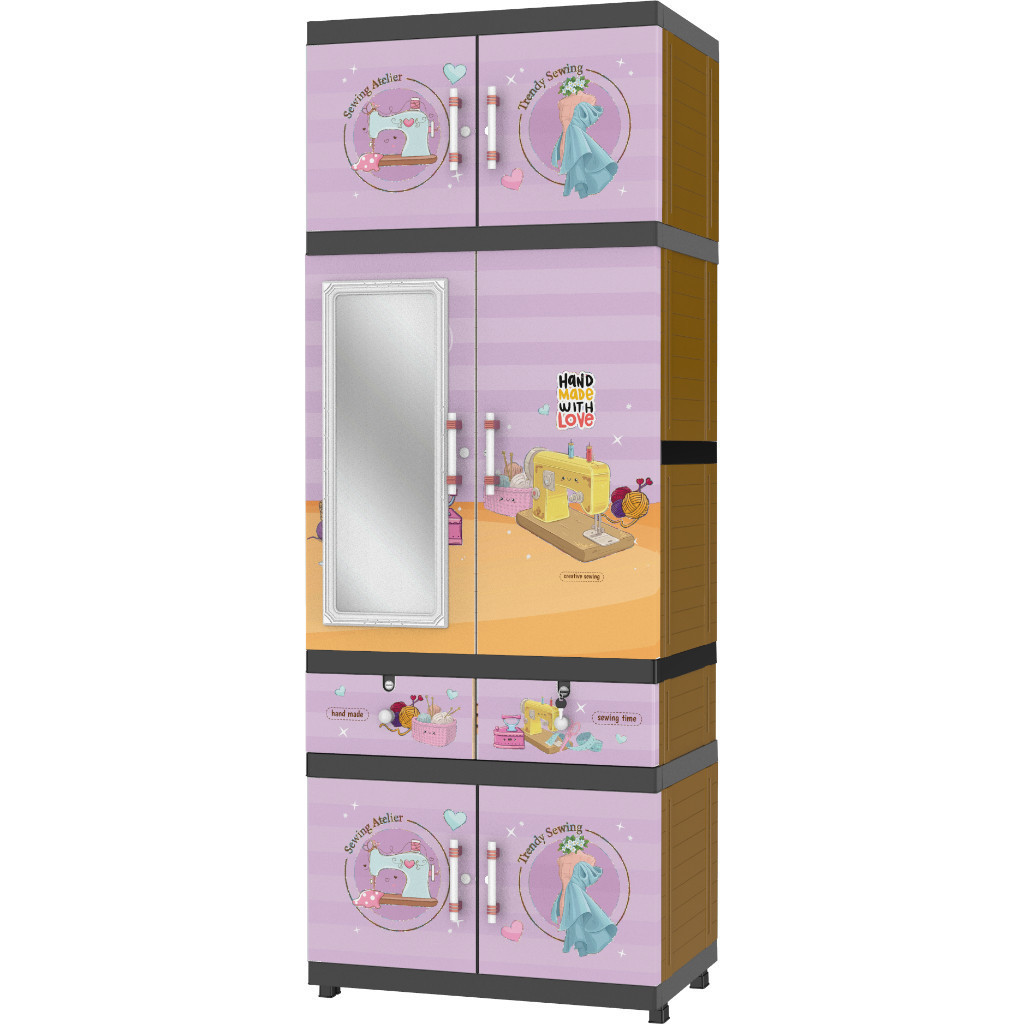 Naiba Lemari Susun Jumbo Kaca MSC (Instan)