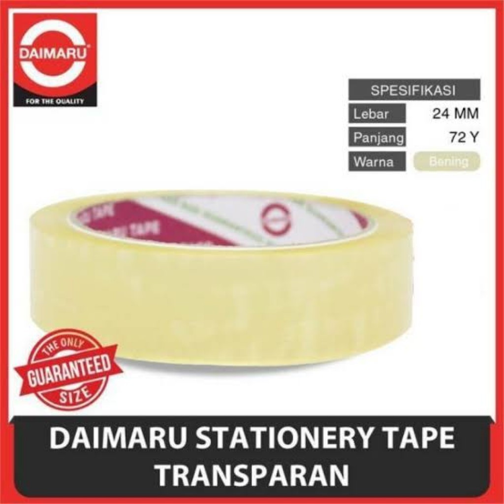 

[ATK] Daimaru Tape - Isolasi Bening | 24mm x 72 Y (Lebar Sedang)