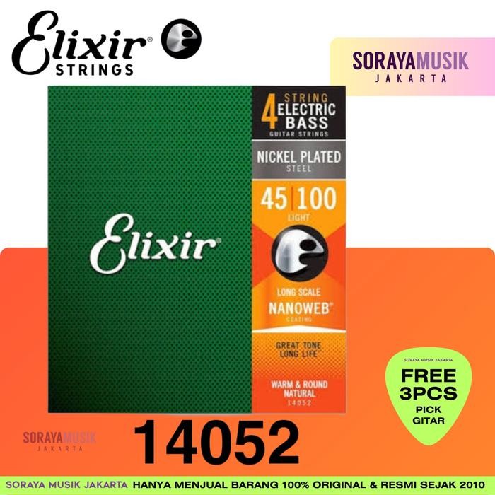 Elixir Electric Bass 14052 Nanoweb 45-100 Nickel Plated Steel