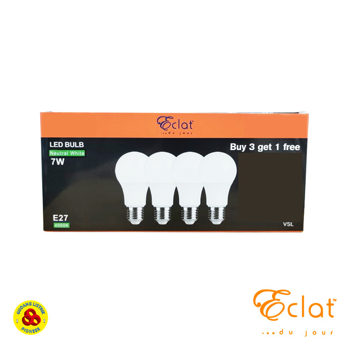 Eclat LED Bulb Paket 7W Semu isi 4 VSL Pack 7 Watt CW