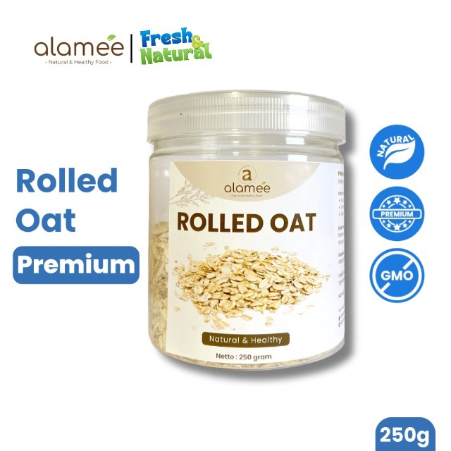 

ALAMEE Rolled Oat Gandum Utuh Kasar oatmeal wholegrain Natural Premium Alami Oatmeal Instan 250gr fresh and natural