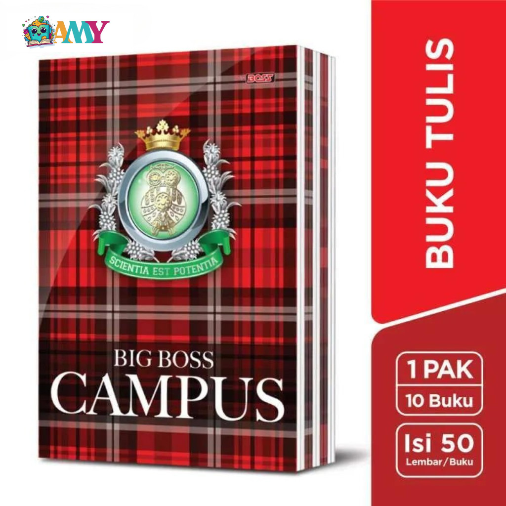 

(1Pak ISI 10Buku)BIG BOSS BUKU TULIS CAMPUS 50 Lembar / BUKU TULIS BIG BOSS ISI 50 Lembar 1 Pak Amy Stasionary