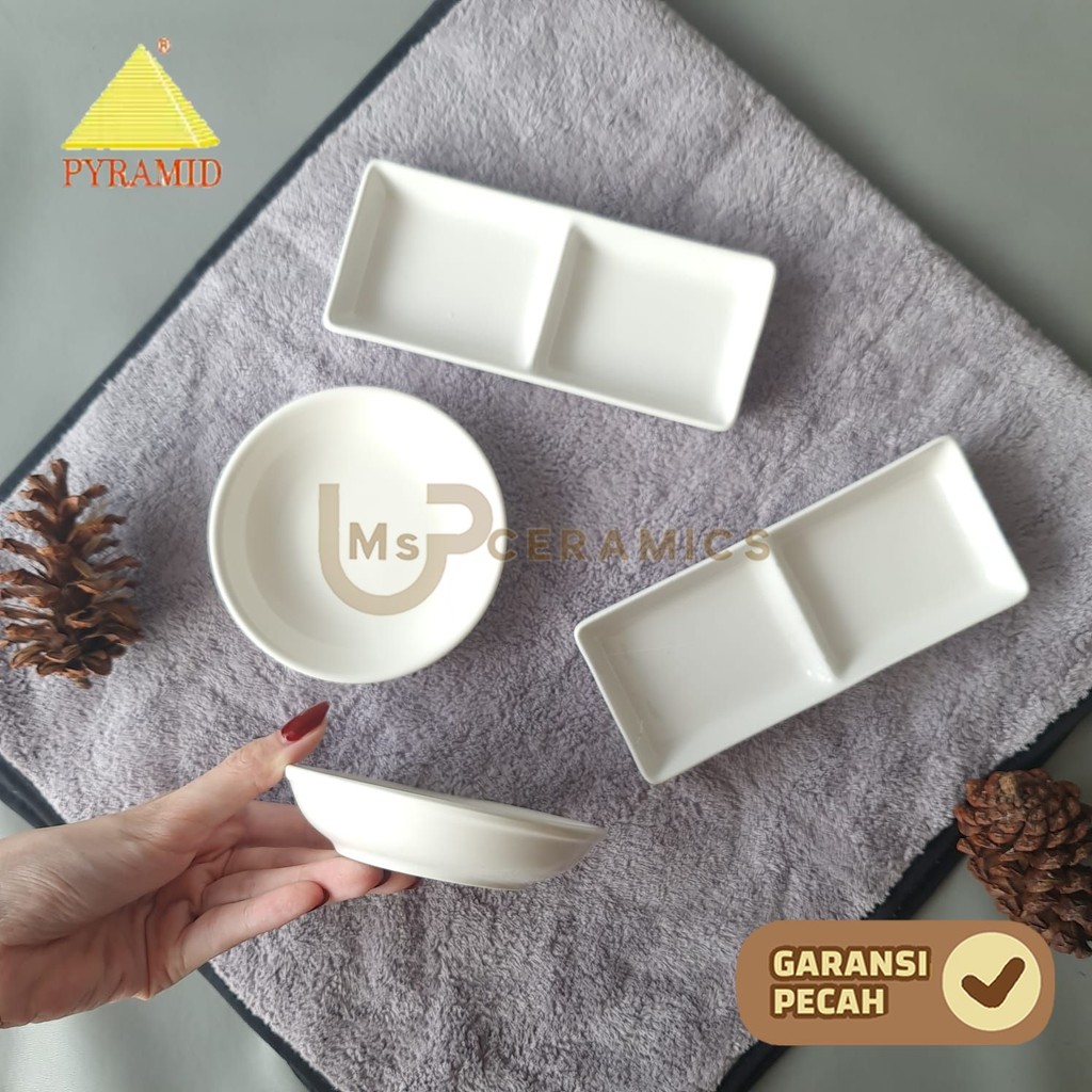 PYRAMID Piring Keramik SAMBAL / Saus Cabe Polos Piring Sambal Keramik Cantik Aesthetic Estetik