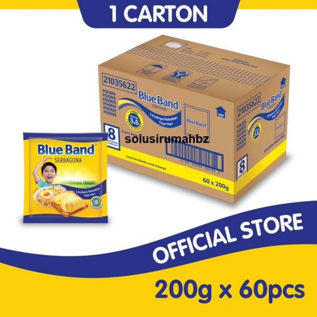 

BLUEBAND 200 GRAM SACHETT DUS (ISI 60 SACHETT)