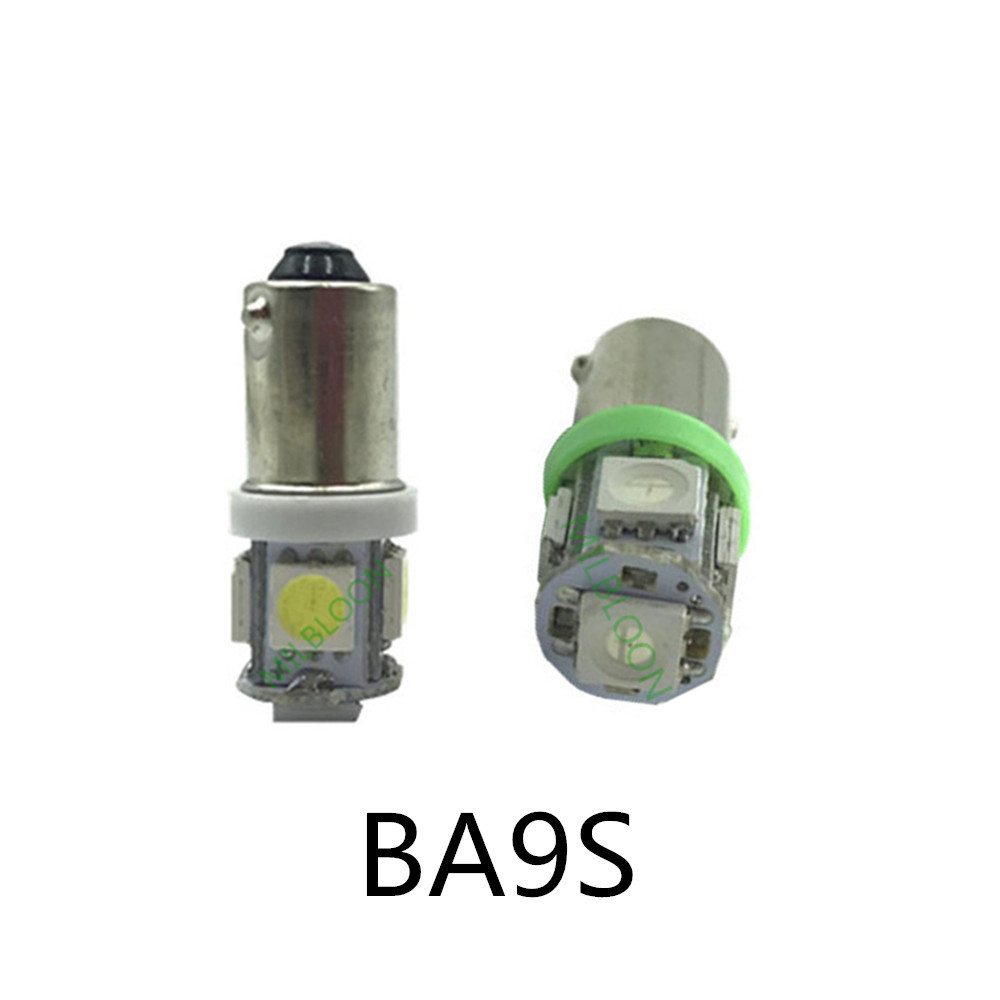 5PCS BA9S 5050-5SMD LED bulb DC 12V 24V ba9s red blue green yellow warm 12v ba9s led bulb