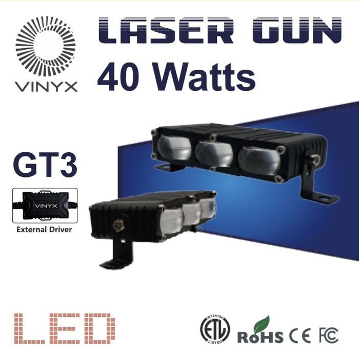 Lampu Tembak Vinyx GT3 Sorot LED Laser Gun Slim Gepeng D3 Stang Motor Grill Mobil Lasergun 40 Watt 2
