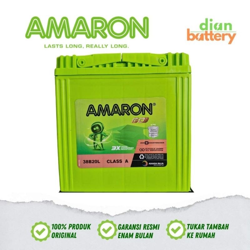 Aki Kering Mobil Ayla AMARON GO 38B20L (35Ah)