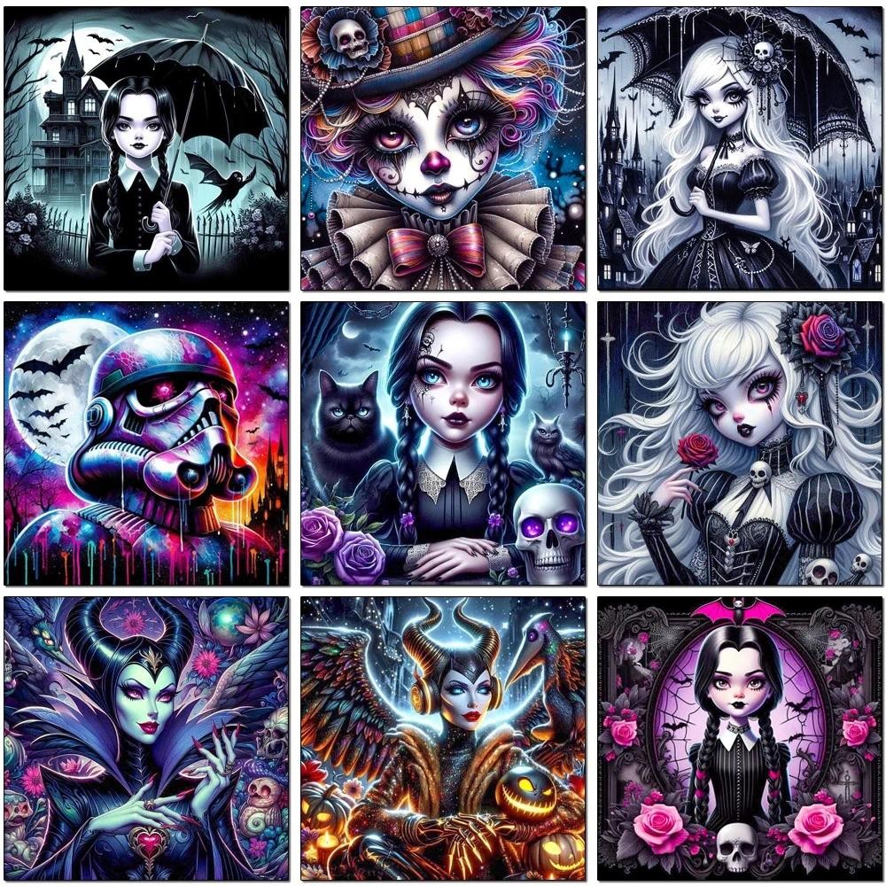 

Diamond Painting Set Gothic Girls 5D DIY Diamond Mosaic Cross Stitch Kit Gem Art Home Decoration Suitable for Adult Beginners