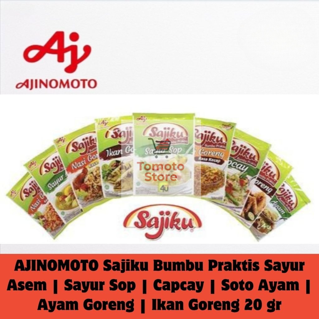 

[ TOMOTOSTORE ] AJINOMOTO Sajiku Bumbu Praktis Sayur Asem | Sayur Sop | Capcay | Soto Ayam | Ayam Goreng | Ikan Goreng 20 gr
