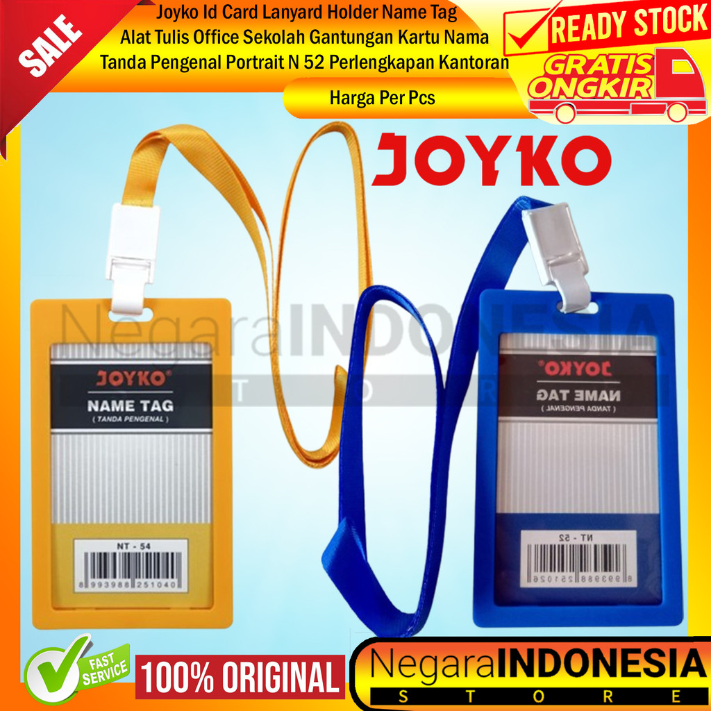 

Joyko Kartu Nama Tanda Pengenal Name Tag Alat Tulis Office Sekolah Gantungan Id Card Lanyard Holder Portrait N 52 Perlengkapan Kantor-Kantoran Tali Frame Kuning Biru Plastik Plastic XINI Pelastik Kerja Pegawai Karyawan