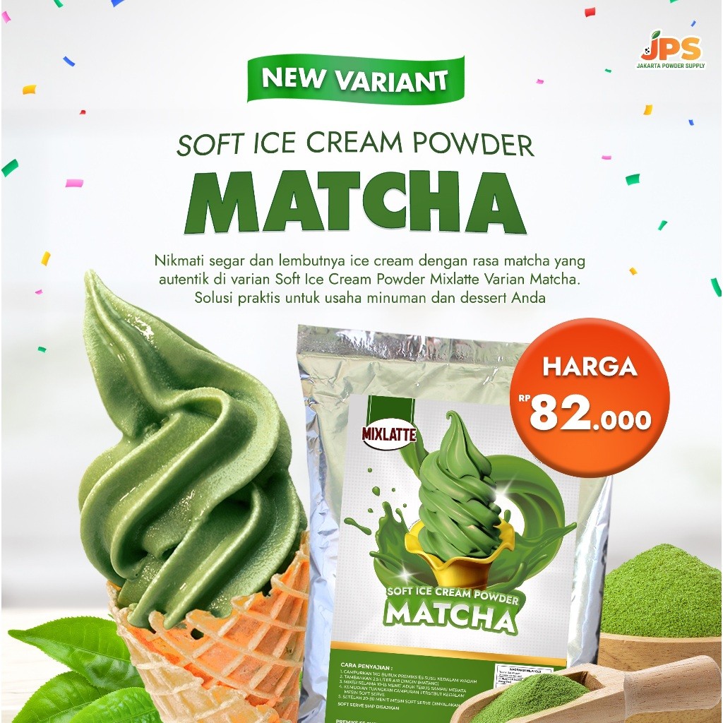 

Bubuk Ice Cream Cokelat,Vanilla,Strawberry,Matcha Soft Ice Cream Powder 1 Kg