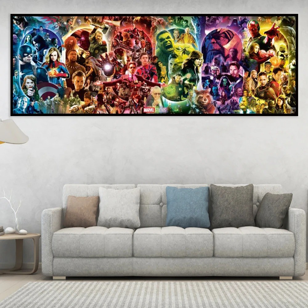 

MINISO Marvel Movie All Heroes Avengers Alliance Canvas Wall Art Posters Modern Home Decor Room Painting Print Mural Living Room