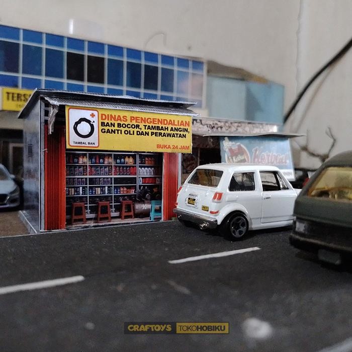 RAZ DIORAMA DIECAST - MINIATUR BENGKEL TAMBAL BAN - 64