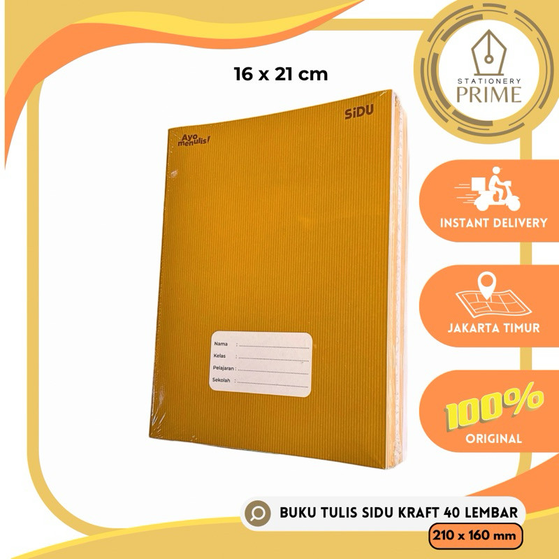 

Buku Tulis SiDU SAMPUL COKLAT 40 Lembar / SiDU Kraft Craft 40 Lembar ( 1 Pack isi 10 Buku )