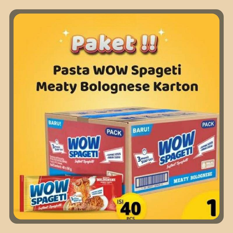 

WOW SPAGETI INSTAN SPAGETI 1KARTON (40PCS)